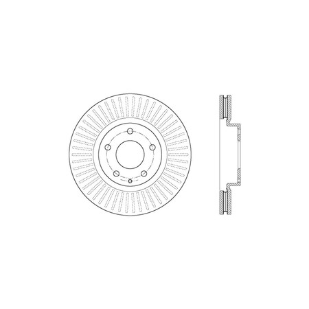 Centric Parts Sport Cross Drilled Brake Rotor, 128.45084L 128.45084L